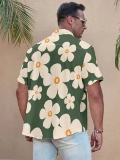 Men Plus Floral Print Shirt