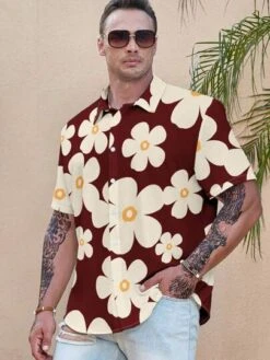 Men Plus Floral Print Shirt -Man Plus Fashion 1690281117b42927292ce4bdaf9e748759c23121ff thumbnail 405x552