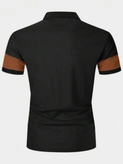 Manfinity Homme Men Plus Letter Graphic Colorblock Polo Shirt