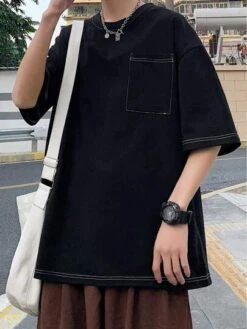 Men Plus Top-stitching Drop Shoulder Tee -Man Plus Fashion 1690538747350b5738399a3d236bc4b12756eb0faf thumbnail 405x552