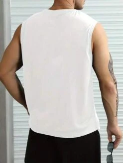 Men Plus Solid Tank Top