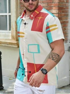 Men Plus Geo Print Shirt -Man Plus Fashion 16908872797bda53c78c2a17e86af974995000a2d3 thumbnail 405x552