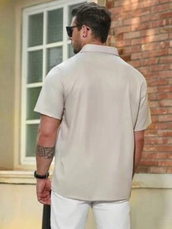 Manfinity Homme Men Plus Striped & Geo Print Shirt