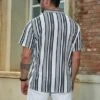 SHEIN Men Plus Striped Print Shirt