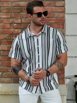 SHEIN Men Plus Striped Print Shirt -Man Plus Fashion 1691049712dcf9ab82bc1ed2803a3dfdf80f1bd199 thumbnail 405x552
