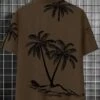 Men Plus Coconut Tree Print Shirt Without Tee