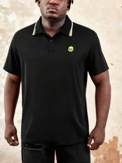 SHEIN Extended Sizes Men Plus Skull Print Contrast Trim Polo Shirt -Man Plus Fashion 16916321081b33256c545a80da42d3cd8be337019d thumbnail 405x552