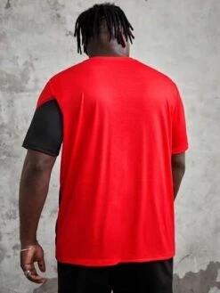 SHEIN Manfinity LEGND Men Plus Expression Print Two Tone Tee