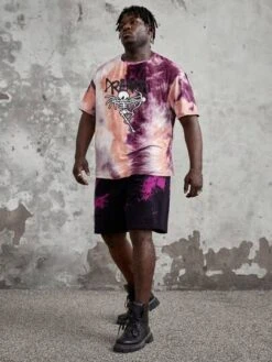 SHEIN Extended Sizes Men Plus Tie Dye Letter Graphic Tee -Man Plus Fashion 169171619210ec823f0a7cdae0f576e7e42edadf89 thumbnail 405x552