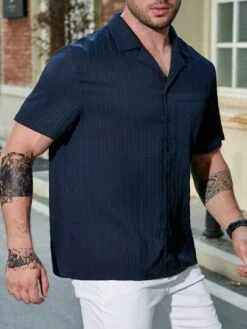 Men Plus Solid Pocket Patched Shirt -Man Plus Fashion 169182302707c595593f7601f7984f629c1e5695eb thumbnail 405x552