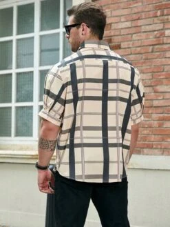 Manfinity Homme Men Plus Plaid Print Shirt