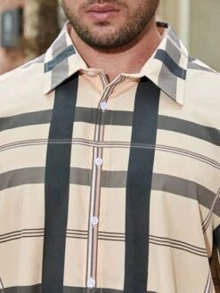 Manfinity Homme Men Plus Plaid Print Shirt -Man Plus Fashion 16918252825d467ecc36f50795d9ee10d8241f89a7 thumbnail 405x552