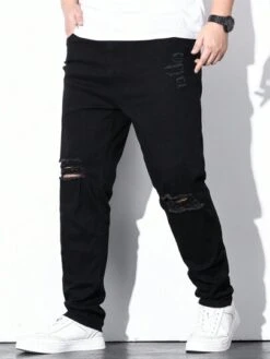 Men Plus Ripped Frayed Straight Leg Jeans -Man Plus Fashion 1691976654561f68660f36e7769c04545108d34fd5 thumbnail 405x552