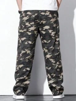 Men Plus Camo Print Jeans