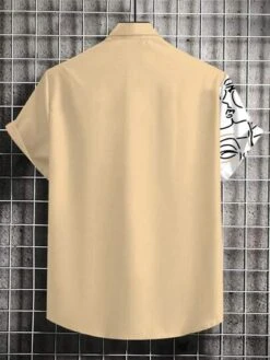 Manfinity Homme Men Plus Figure & Letter Graphic Shirt