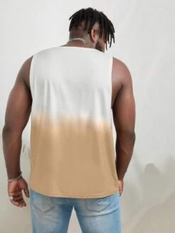 Manfinity Hypemode Men Plus Letter Graphic Ombre Tank Top
