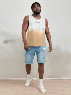 Manfinity Hypemode Men Plus Letter Graphic Ombre Tank Top -Man Plus Fashion 1691994592ec01e604ff158197008a2339496b7bb2 thumbnail 405x552