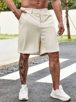 Manfinity Homme Men Plus Solid Slant Pocket Shorts -Man Plus Fashion 16920167401718f707931d5564e05608e89451b99f thumbnail 405x552