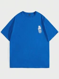 Manfinity Chillmode Men Plus Slogan & Cartoon Graphic Drop Shoulder Tee