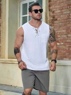 Men Plus Lace Up Front Tank Top -Man Plus Fashion 1692170415645462ef308f0a1cf56c73d207b2ceeb thumbnail 405x552