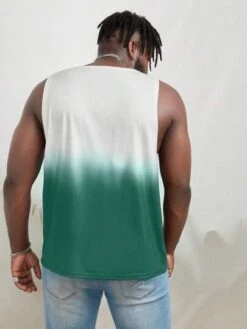 Manfinity Hypemode Men Plus Letter Graphic Ombre Tank Top