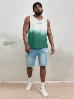 Manfinity Hypemode Men Plus Letter Graphic Ombre Tank Top -Man Plus Fashion 16921726944e3ead5ee882804ee22d58077860ea8d thumbnail 405x552