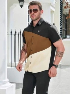Men Plus Colorblock Button Up Shirt Without Tee -Man Plus Fashion 169234924073fbcd6e7c2c1fc485fd5268e324ec20 thumbnail 405x552