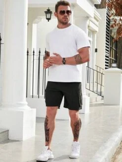 Men Plus Flap Pocket Side Drawstring Waist Shorts -Man Plus Fashion 1692450052d17ede01c24581c7361355e0d124feba thumbnail 405x552