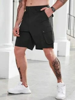 Men Plus Flap Pocket Side Drawstring Waist Shorts -Man Plus Fashion 16924500566959e35013f09442ed35881b9d0b0102 thumbnail 405x552