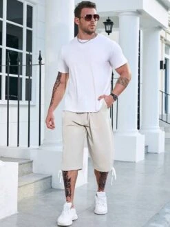 Men Plus Drawstring Waist Slant Pocket Shorts -Man Plus Fashion 16924500716b5a08e2b8ec549a559dc4ed4c0b9427 thumbnail 405x552