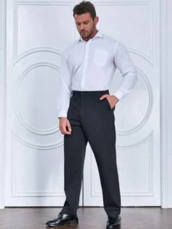 Extended Sizes Men Plus Slant Pocket Solid Pants -Man Plus Fashion 169245007355aac27924cfe315764d8f4baa3cf28d thumbnail 405x552